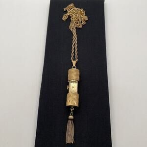 VTG Glycine Cylinder Gold Tone Watch Necklace - Swiss